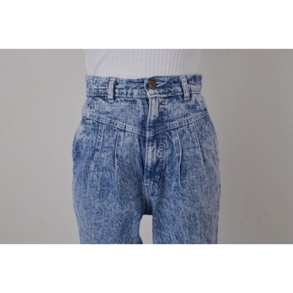 Vintage 90s High Waisted Acid Wash Tapered Jeans by CHIC | 26‎ waist - Picture 4 of 10